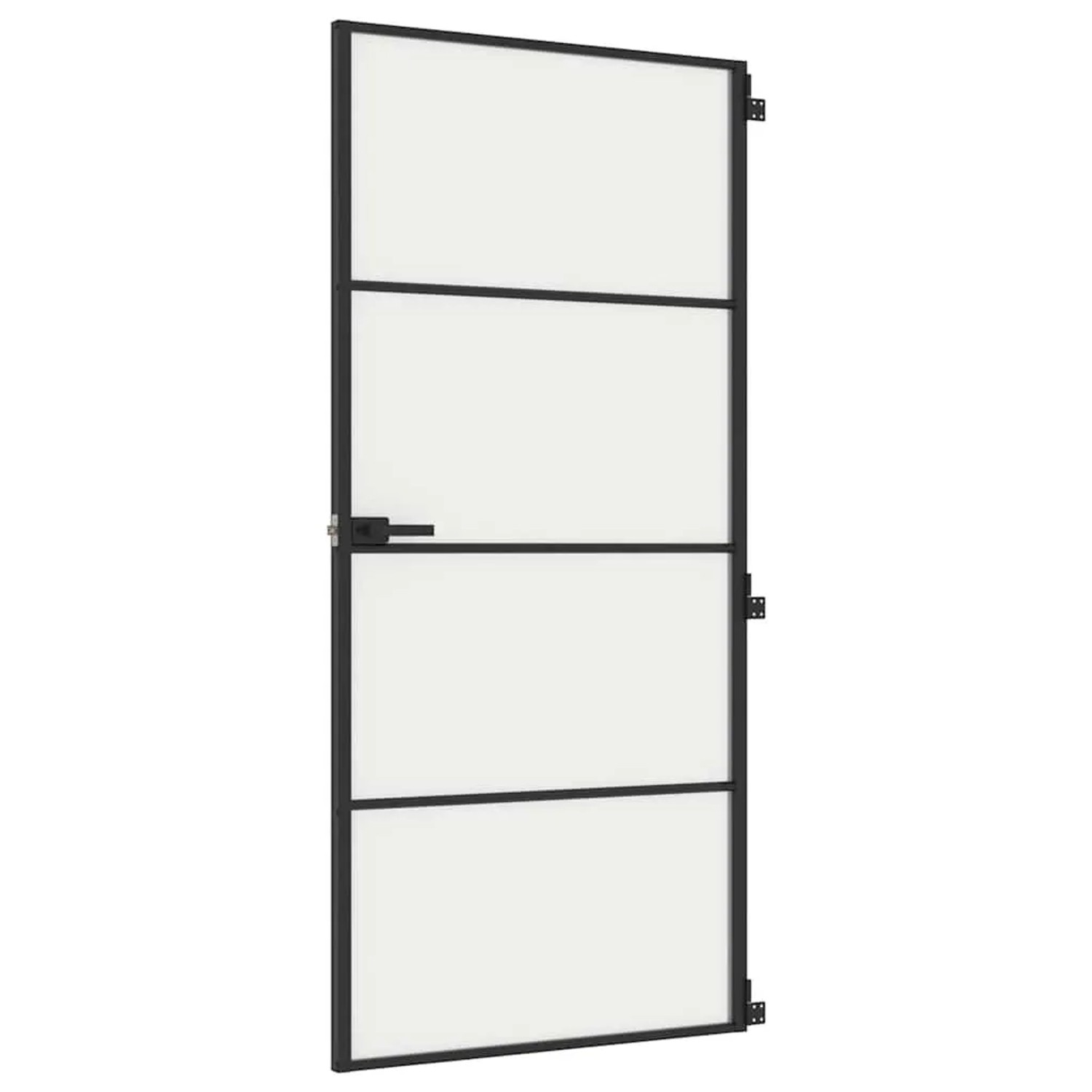 vidaXL Innentür Schlank Schwarz 93x201,5 cm Hartglas und Aluminium 155121