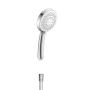 Schütte Handbrause-Set Torino Chrom mit Brauseschlauch, 5 Strahlarten, Antikalk-Noppen.