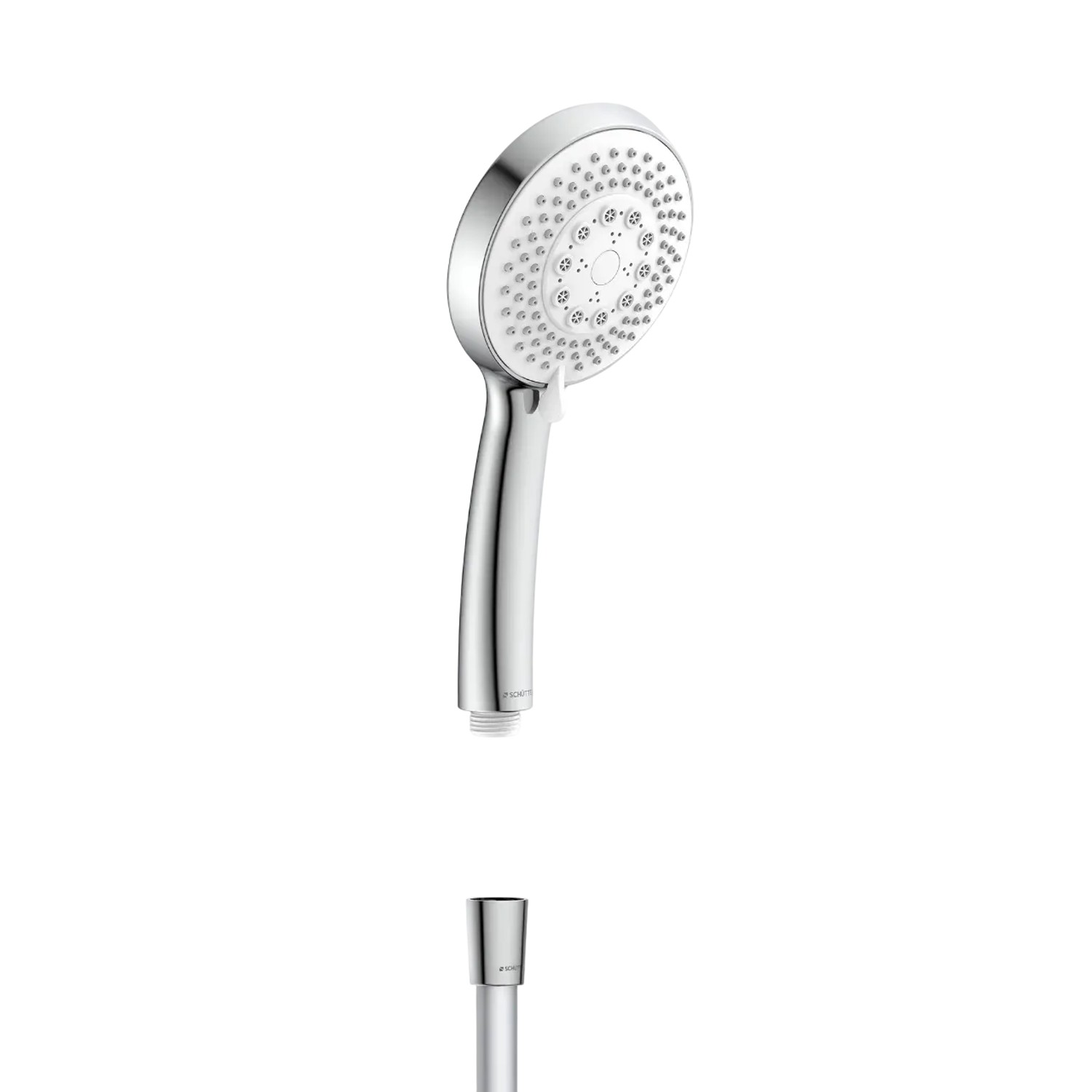 Schütte Handbrause-Set Torino Chrom mit Brauseschlauch, 5 Strahlarten, Antikalk-Noppen.