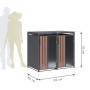 Westmann Mülltonnenbox Status 2, anthrazit mit Holzoptik, für zwei 240L Tonnen.