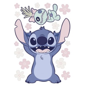 Komar Deko-Sticker: Stitch mit Puppe, Wandtattoo für Kinderzimmer, 50x70 cm.