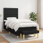 Schwarzes vidaXL Boxspringbett (90x190 cm) mit Matratze und Bank, Stoffbezug.