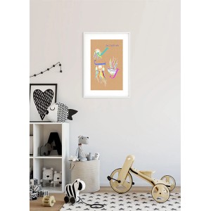 Komar Wandbild ABC Animal J, 30x40 cm, mit bunten Quallen Illustrationen im Kinderzimmer.