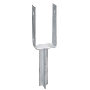 U-Pfostenlasche zum Einbetonieren, feuerverzinkt, 200x91x50 mm, für Holzkonstruktionen im Außenbereich.