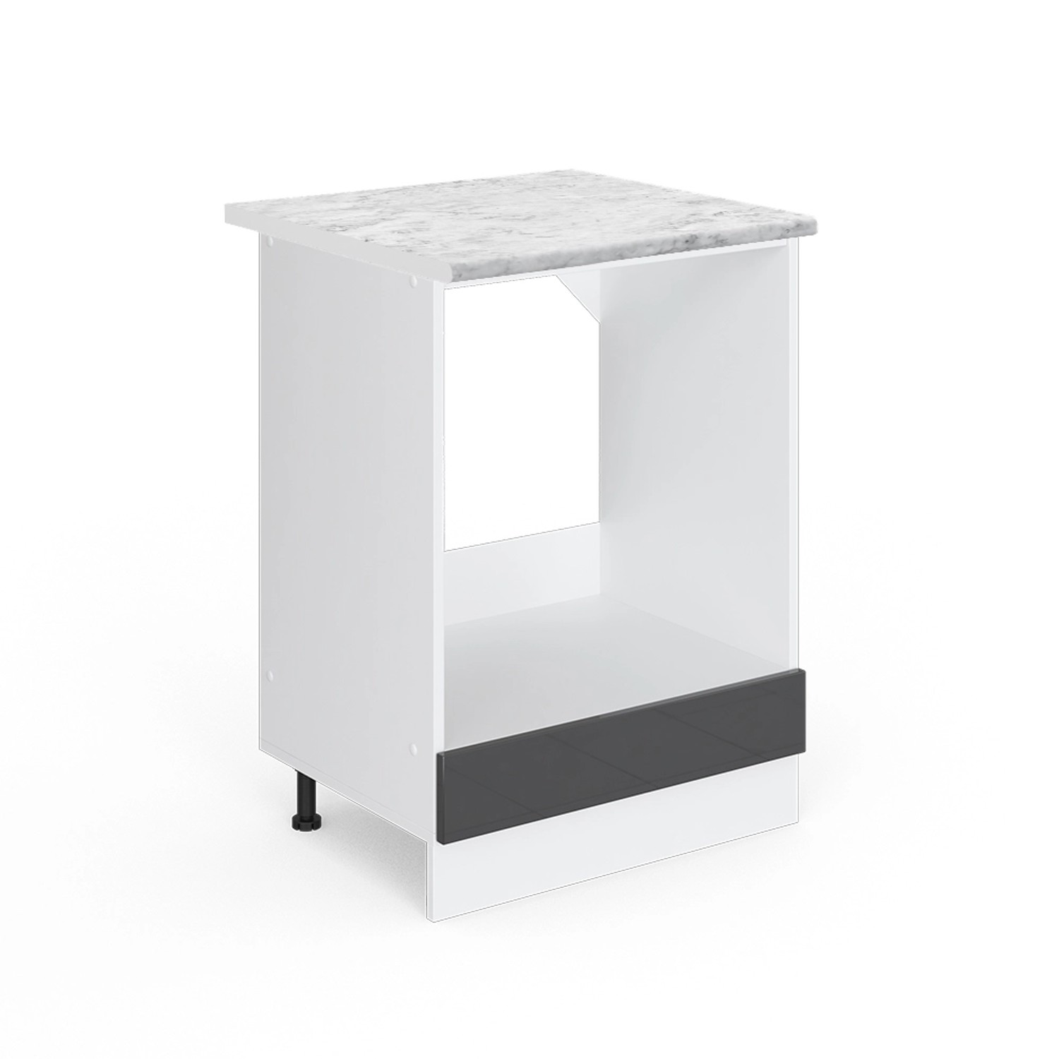 Vicco Herdumbauschrank R-Line Anthrazit Hochglanz/Weiß 60 cm AP Marmor günstig online kaufen