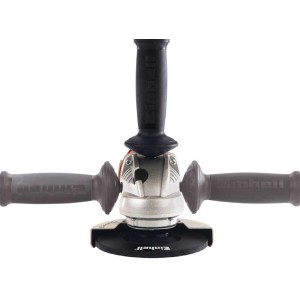 Einhell Winkelschleifer TE-AG 230/2000 mit robustem Metallgetriebe und drei Griffen.
