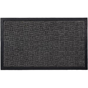 Graue OBI Fußmatte Textur, 45x75 cm, aus Polypropylen mit rutschfestem Rücken.