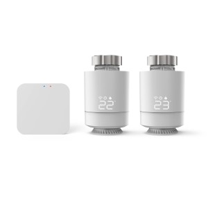 Hama Heizkörperthermostat Starter-Set mit zwei Thermostaten und Zentrale.