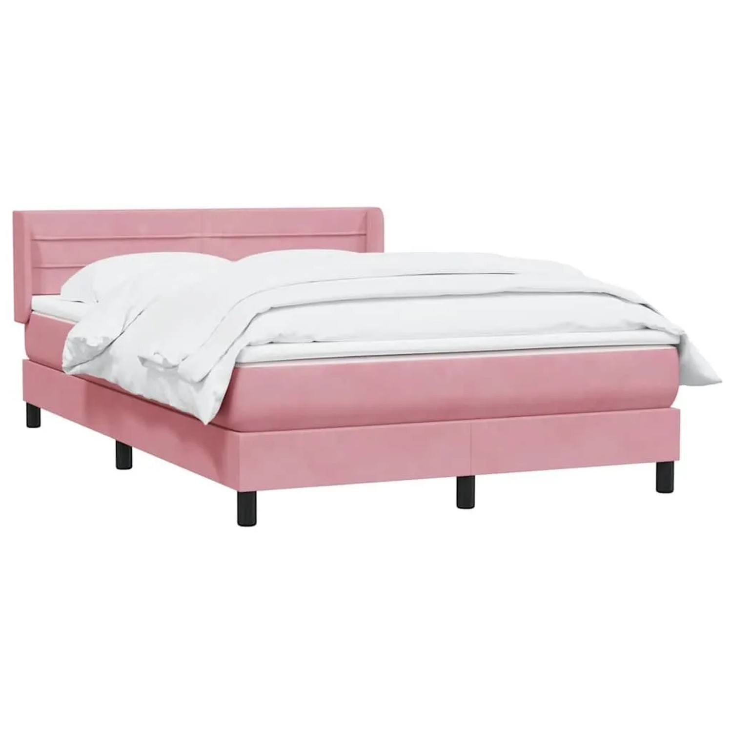 vidaXL Boxspringbett mit Matratze Rosa 140x210 cm Samt 3318200 günstig online kaufen