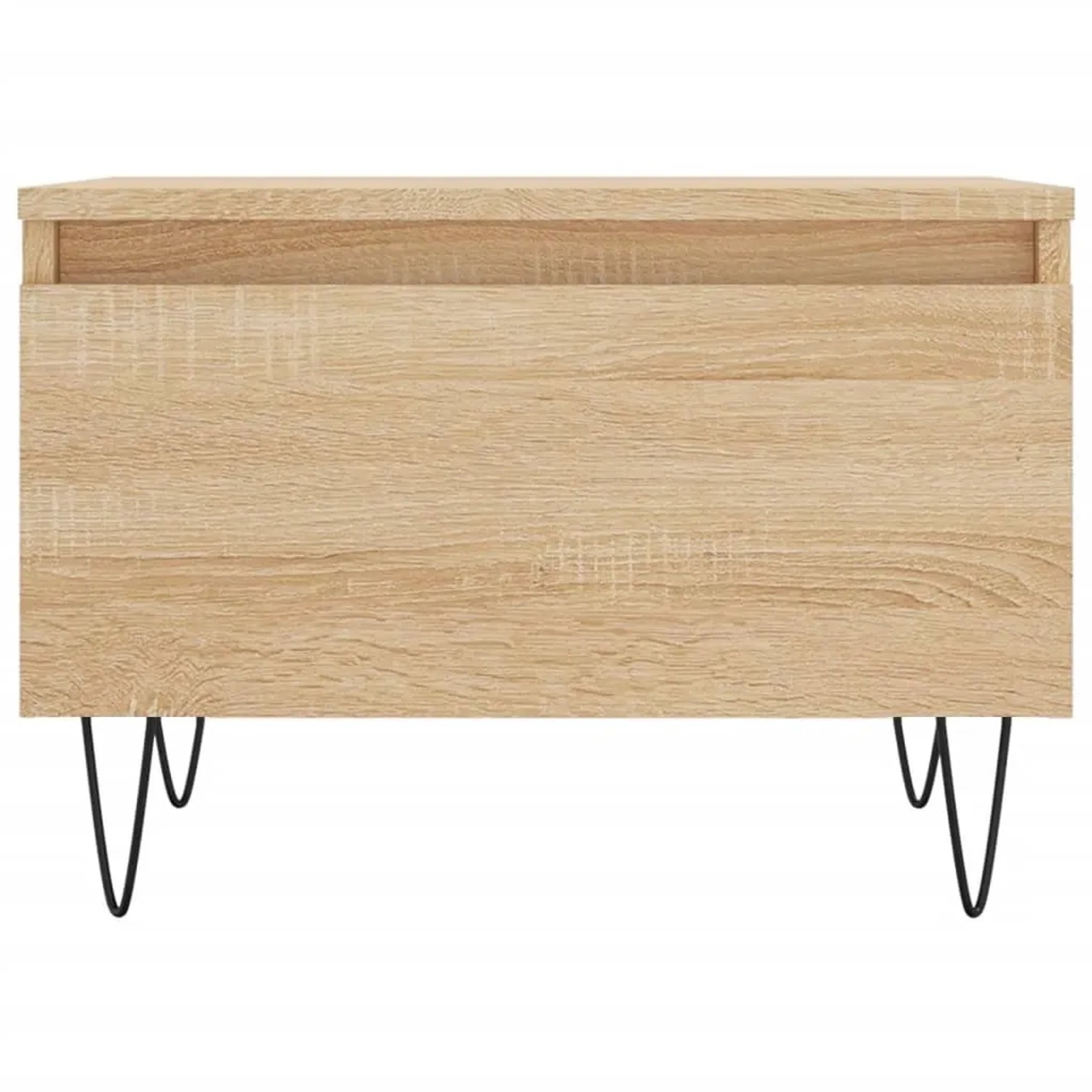 vidaXL Couchtische (2 Stk.) Sonoma-Eiche, Holzwerkstoff mit Metallbeinen.