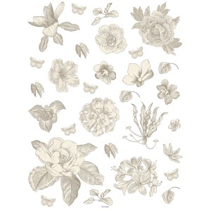 Sanders & Sanders Wandtattoo Blumen Grau 85x65cm: florales Muster für die Wandgestaltung.