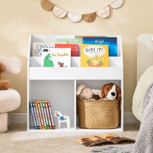 SoBuy Bücherregal mit 3 Ablagefächern und 2 Offenen Fächern Kinderregal Weiß 68x68x30cm KMB01-II-W