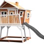 Axi Max Spielhaus aus Holz mit Rutsche, Leiter und Sandkasten in Braun, Weiß und Grau. Ideal für Kinder.