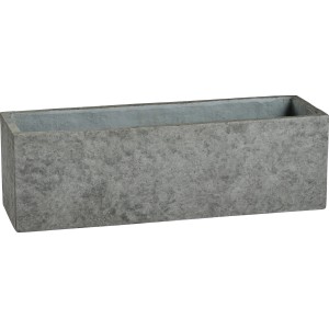 Rechteckiger, dunkelgrauer Pflanzkasten La Rochelle in Betonoptik, 18x58x17,5 cm.