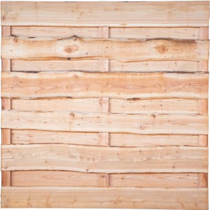 T&J Sichtschutzzaun Lolland aus Lärche, 180x180cm, sägerau mit Baumkante.
