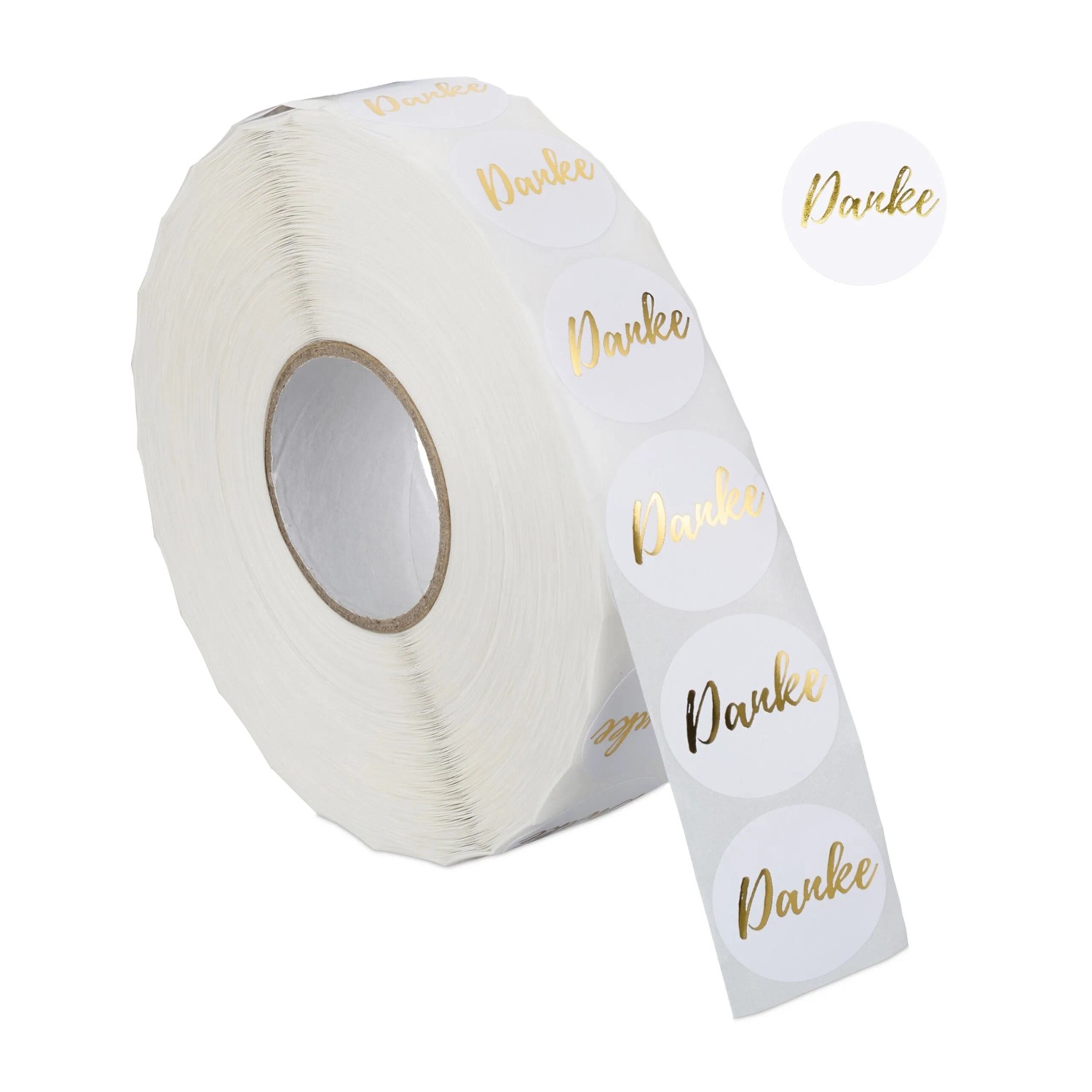 Relaxdays Aufkleberrolle Papier Weiß Selbstklebend 2500 Stück 3 cm x 11 cm