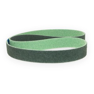 Grünes Vlies Schleifband 50x1020 mm, fein bis ultra fein, für Schleifer Zubehör. Ideal zum Entgraten & Finishen.