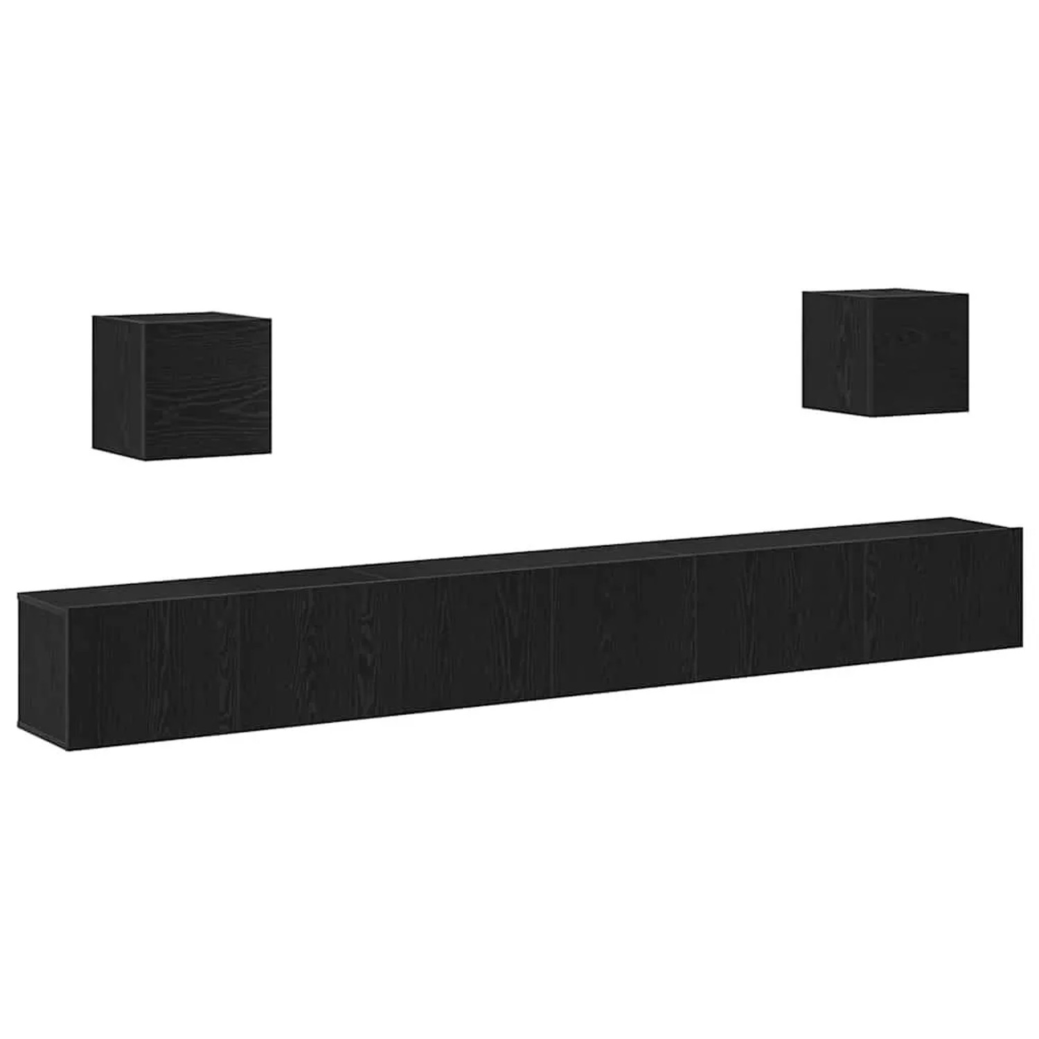 vidaXL TV-Schrankset 7-Tlg Schwarz Eichen-Optik 100 x 30 x 30 cm 3393184