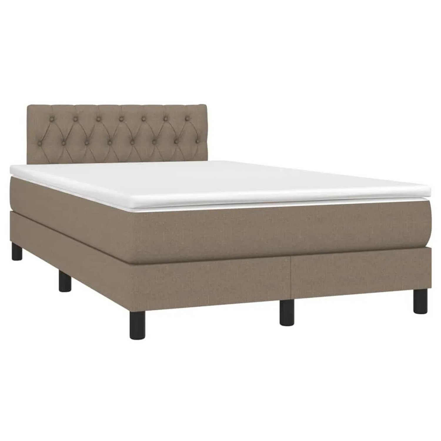vidaXL Boxspringbett mit Matratze & LED Taupe 120x190 cm Stoff 3270064