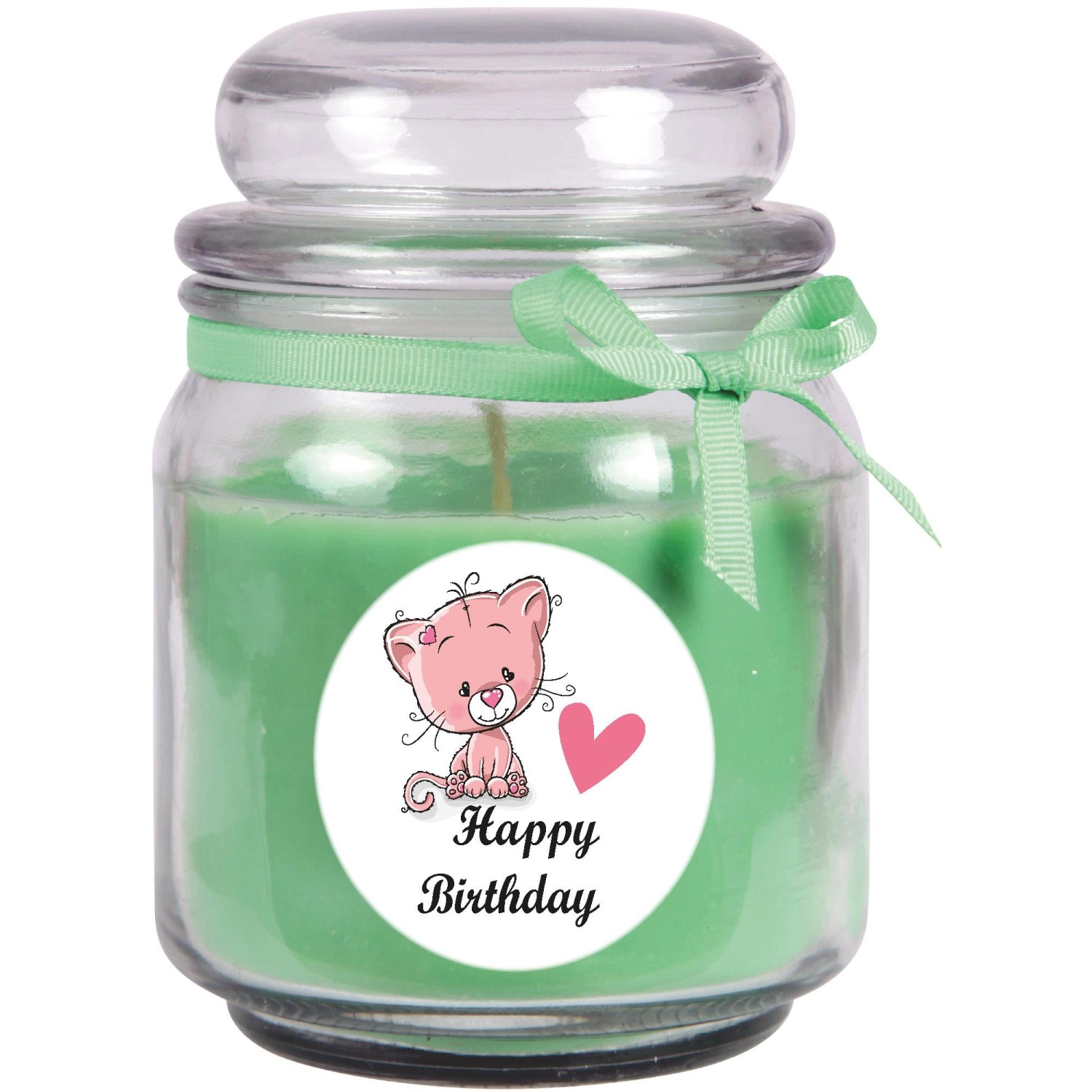 HS Candle Duftkerze & Glas Happy Birthday Bonbon Coconut Limes Katze günstig online kaufen