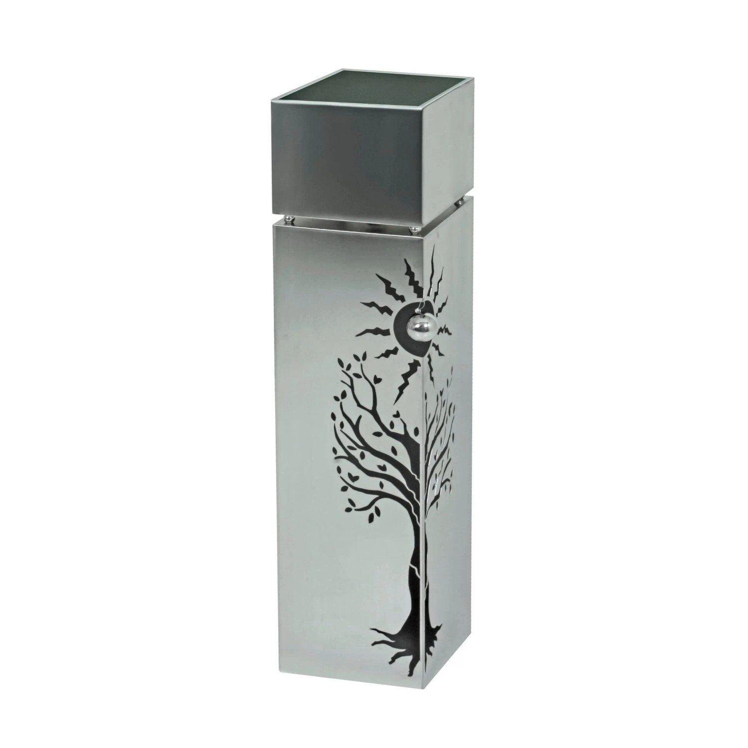 DELUKE Pflanzsäule LINZ Silber Edelstahl Pflanzkübel Hoch Blumenkübel Pflanzkasten