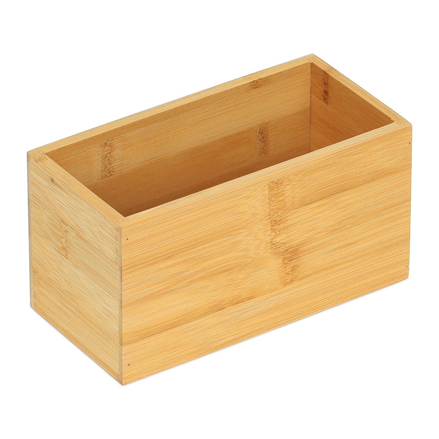 Relaxdays Ordnungsbox Bambus Natur Schmal 9,5 cm x 18 cm x 9 cm 260 g