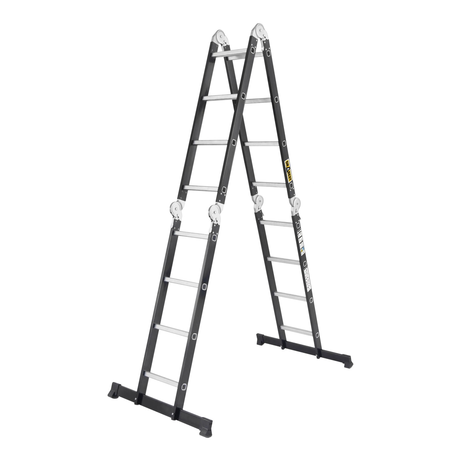 DRABEST Universal Gelenkleiter Aus Aluminium Und Stahl 4x4 Sprossen 150 KG
