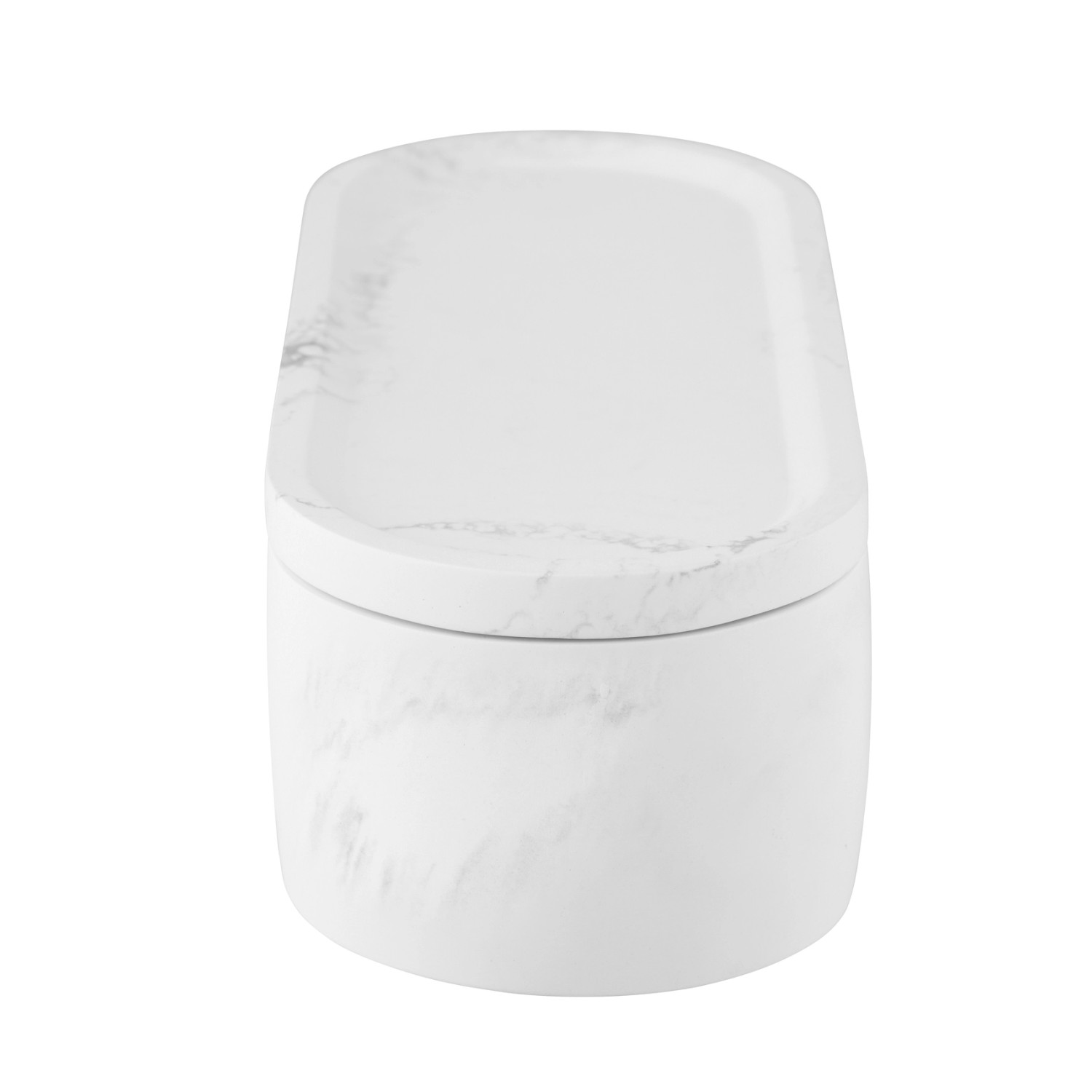 Schöner Wohnen Universaldose Balatro mit Deckel in Marmor-Optik für Bad & Kosmetik.