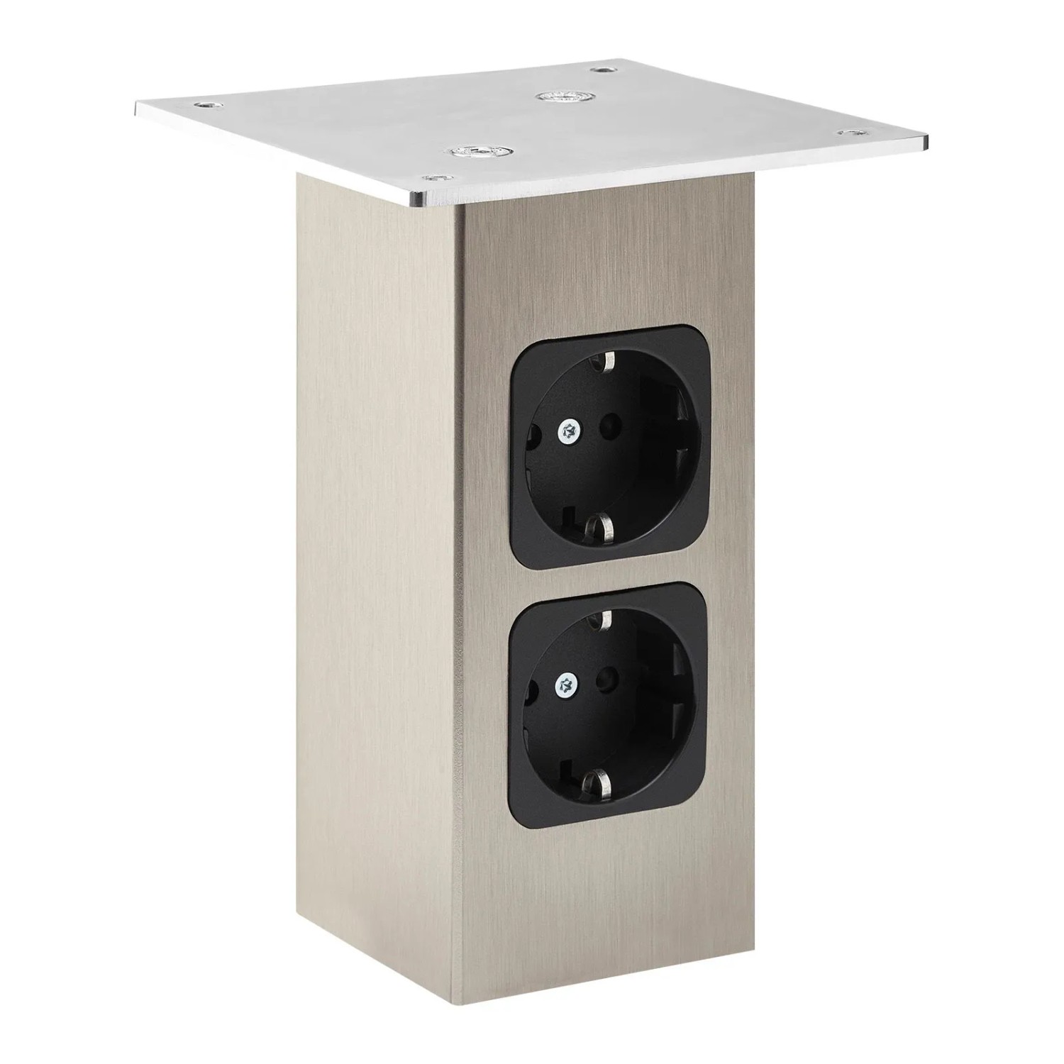 SOTECH Barkonsole Gerade Höhe 170 mm 120 x 120 mm Edelstahloptik mit Steckdosen