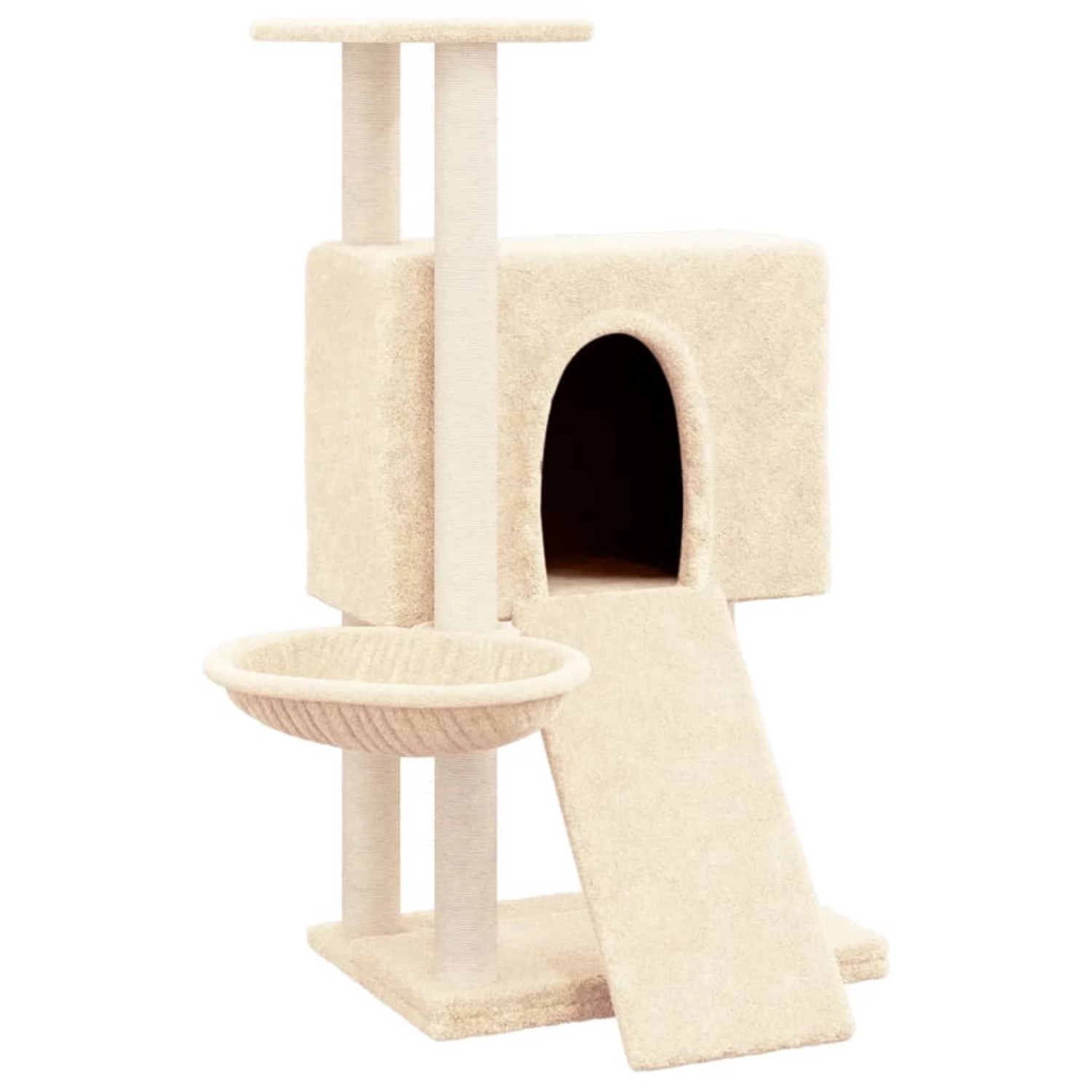 vidaXL Kratzbaum mit Sisal-KratzSäulen Creme 96 cm