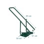Grüne Relaxdays Müllpresse aus pulverbeschichtetem Stahl, 95 cm lang, mit 30x31 cm Pressplatte für Mülleimer.