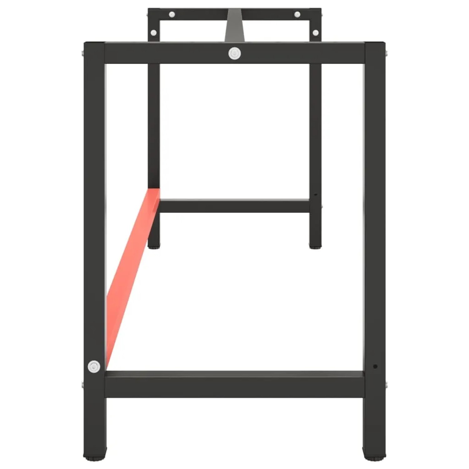 vidaXL Werkbankgestell, schwarz-rot, 180x57x79cm, Metall. Tischgestell für Werkbank.