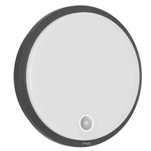Oktaplex Plato LED Außenlampe anthrazit mit Bewegungsmelder, 1010lm, 3000K.