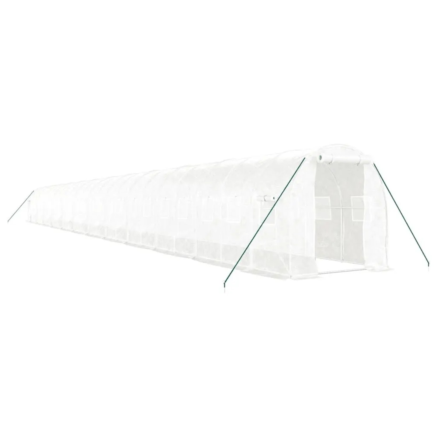 vidaXL Gewächshaus mit Stahlrahmen Weiß 48 m² 24x2x2 m 3188038