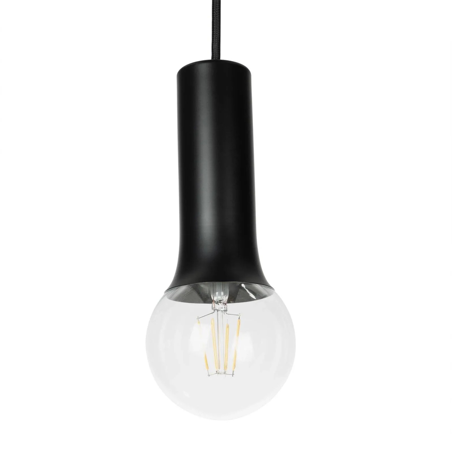 Moderne, schwarze Lindby Pendelleuchte Fipas mit E27 Fassung für Wohnzimmer.