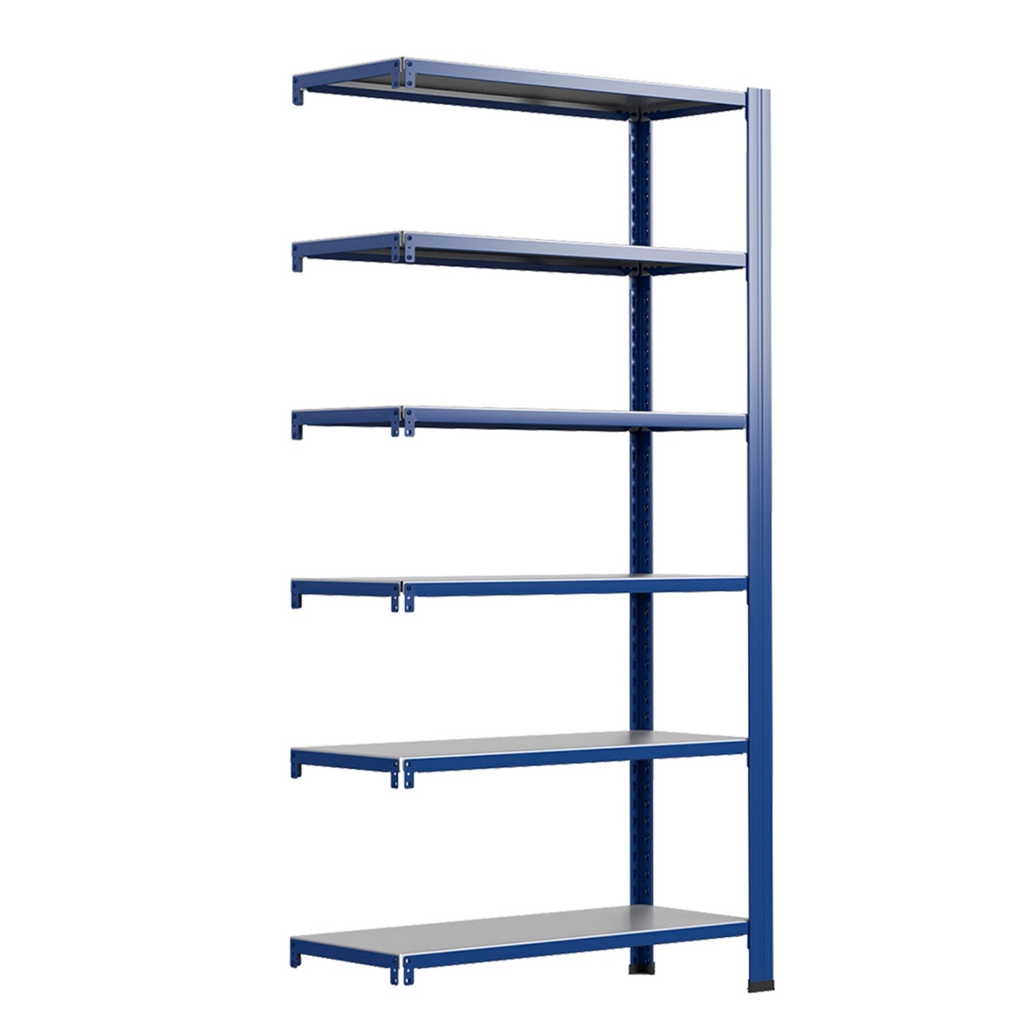 Ar Shelving T Profile Zusatzmodul Blau & Verzinkt 200x80x30 cm 6 Böden 180 kg