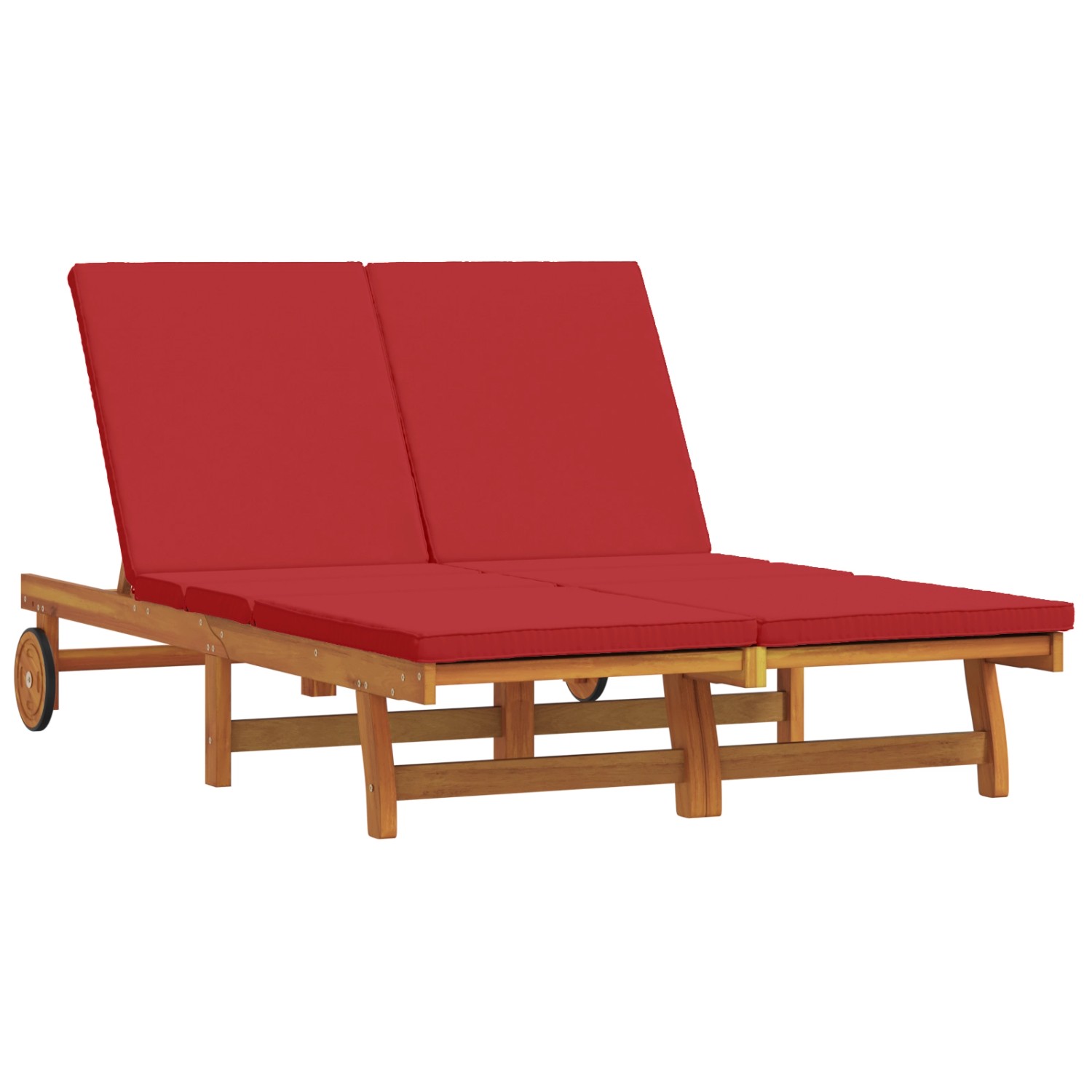 vidaXL Doppel-Sonnenliege mit Rädern und Kissen Massivholz Akazie 3325192 günstig online kaufen