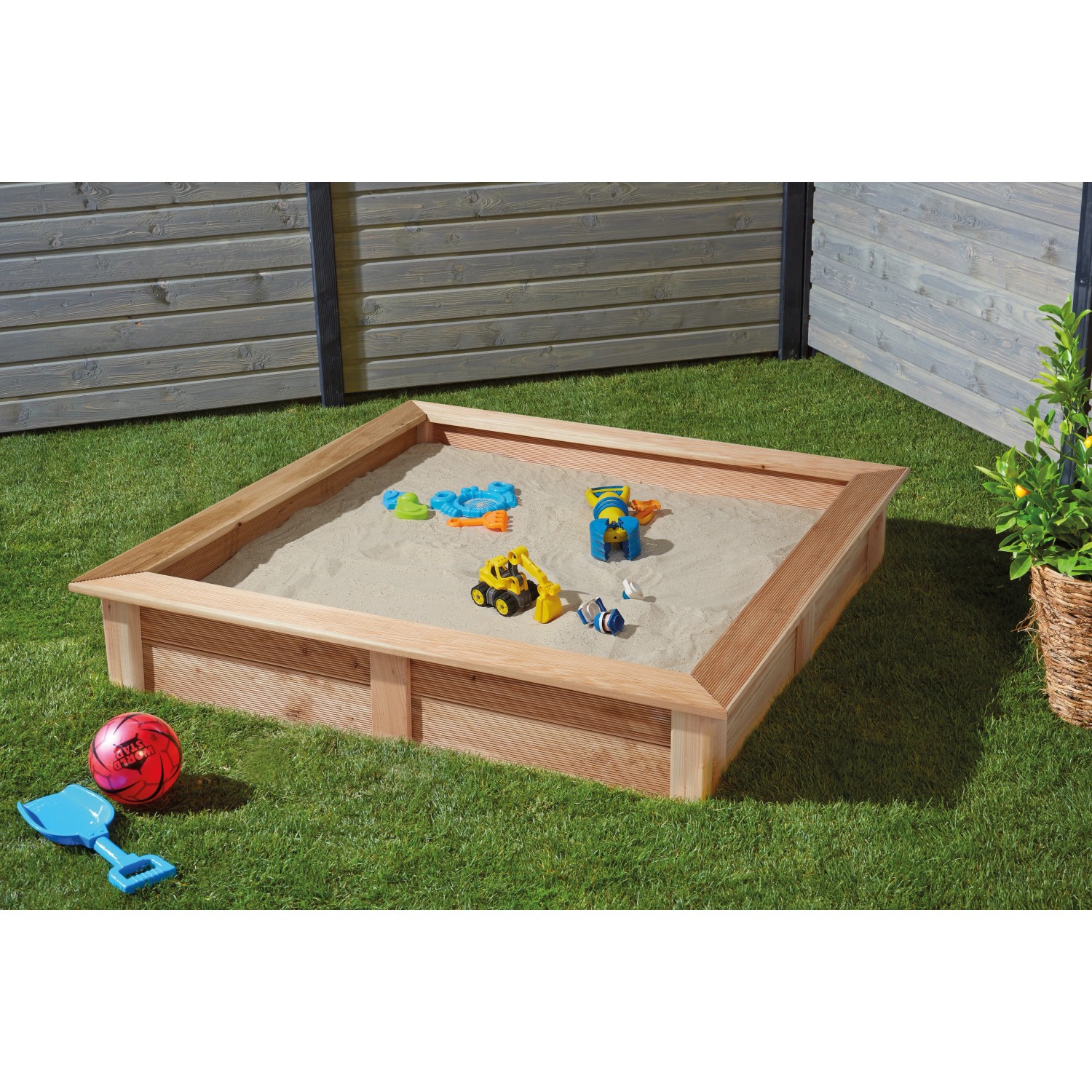 sandkasten spielzeug bio Holz Sandkasten Douglasie 150 cm x 150 cm kaufen bei OBI
