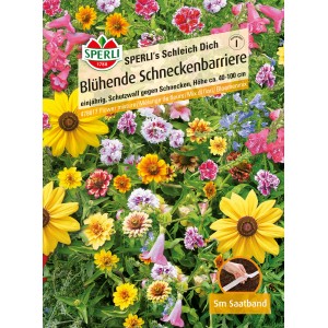 Sperli Blumenmischung 'Blühende Schneckenbarriere' mit bunten Sommerblumen.