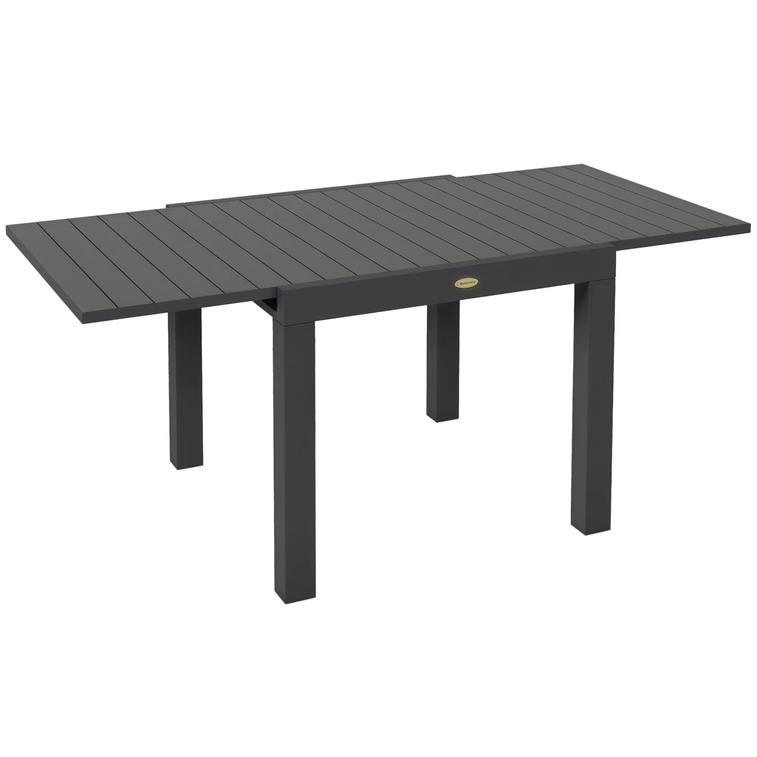 Outsunny Gartentisch Aluminium Grau 81/162L x 80B x75H cm