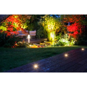 Heissner SMART LIGHT Decklights Starter-Set mit warmweißen LED-Spots zur Teichbeleuchtung.