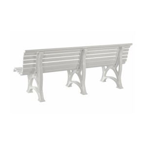 Weiße PROREGAL Gartenbank Jamaika für 4 Personen, gefertigt aus wetterfestem Kunststoff.