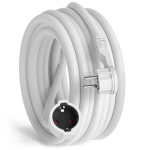 hb-digital Verlängerungskabel, 10m, mit Winkelstecker, weiß, für Innenräume