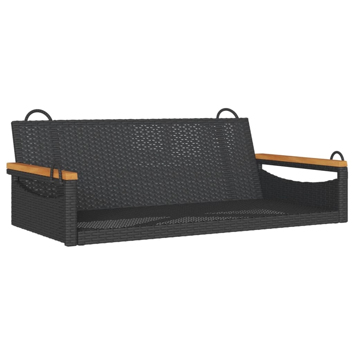 vidaXL Hängebank Schwarz 109x62x40 cm Poly Rattan 368143