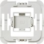 Homematic IP Adapter für Busch Jaeger Schalterserien, hellgrauer Kunststoffrahmen für Hausautomation.