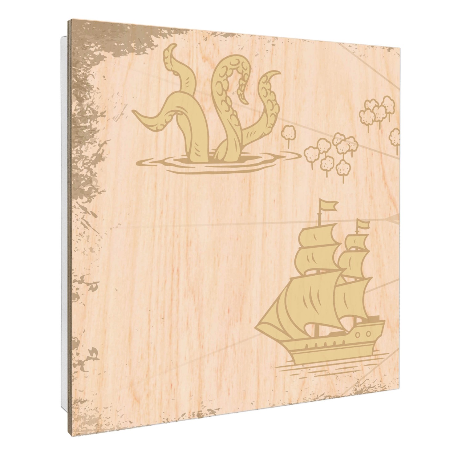 Banjado Großer Schlüsselbox Holz 30x30cm Weiß Scharnier Rechts 50 Haken Sch günstig online kaufen