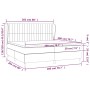 vidaXL Boxspringbett dunkelbraun 200x200 cm mit Matratze und Maßangaben.