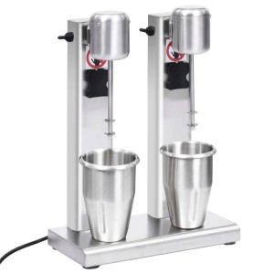 vidaXL Milchshake-Mixer mit Zwei Bechern Edelstahl 2 L 51086