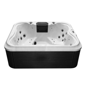 Jet-Line Outdoor Whirlpool Villa Salome für 2-3 Personen, 210x160x79cm. Graue Verkleidung, weiße Wanne.