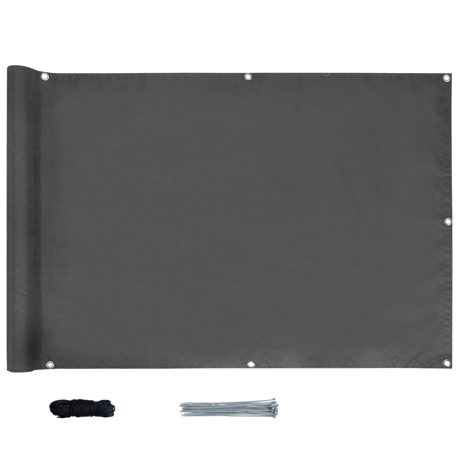 CCLIFE Balkon Sichtschutz Wetterfest Blickdicht 75x500cm Grau